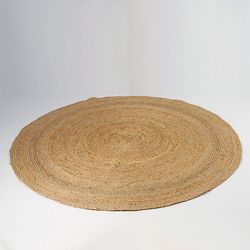Tapis en jute beige, 200x1x200cm