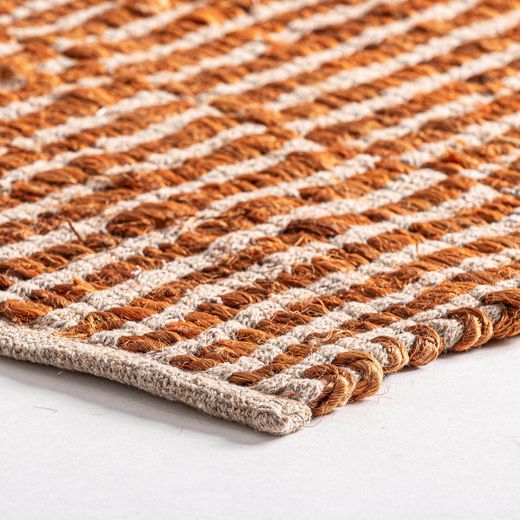 Alfombra de yute en marrón, 300 x 200 x 1 cm | Kalhid