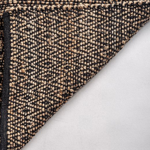 Alfombra de yute en negro, 310 x 200 x 1 cm | Elara