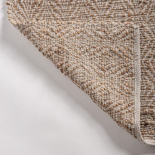 Jute and cotton rug in beige, 310 x 200 x 1 cm | Aliena