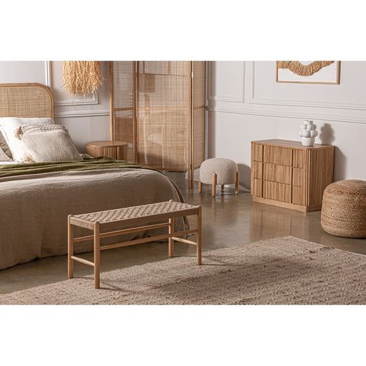 Jute and cotton rug in beige, 310 x 200 x 1 cm | Aliena