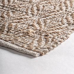Jute and cotton rug in beige, 310 x 200 x 1 cm | Aliena