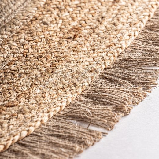 Edna jute rug in brown, 220 x 220 x 1 cm