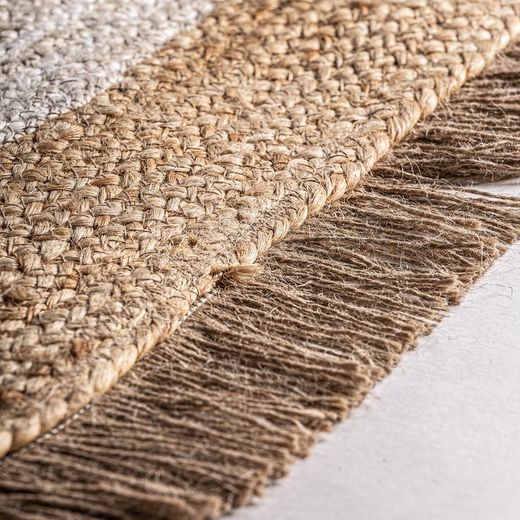 Ela jute rug in brown, 220 x 220 x 1 cm