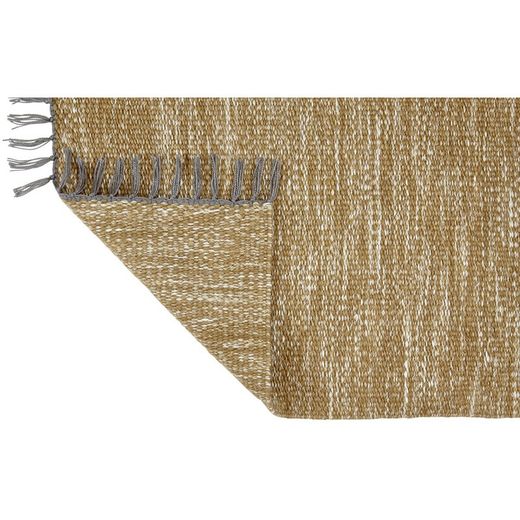 Alfombra de Exterior de Polietileno Reciclado Mostaza/Natural, 70x250 cm