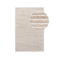 Rectangular wool rug in ivory, 230 x 160 x 1 cm | Mango