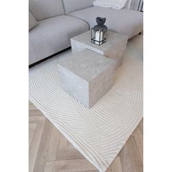 Rectangular wool rug in ivory, 230 x 160 x 1 cm | Pune