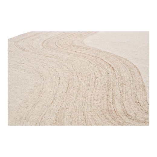 Rectangular wool rug in ivory and sand, 230 x 160 x 1 cm | Surat