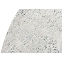 Tappeto rotondo in cotone e poliestere in blu e bianco, 120 x 120 x 2 cm