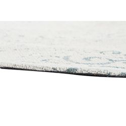 Tappeto rotondo in cotone e poliestere in blu e bianco, 120 x 120 x 2 cm