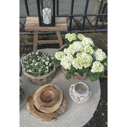 Round recycled plastic sand rug, 120 x 120 x 1 cm | Menorca