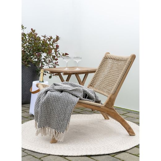 Round recycled plastic sand rug, 120 x 120 x 1 cm | Menorca