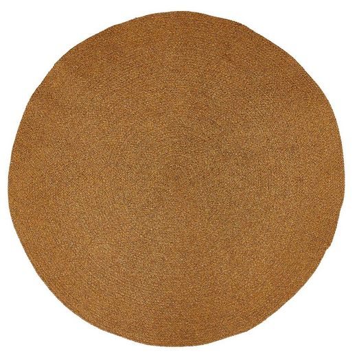 Tappeto rotondo intrecciato, 100% PET riciclato, oro, ø 130 cm