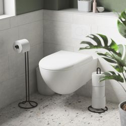 Almacenamiento papel higiénico Squire negro, Ø17x37cm