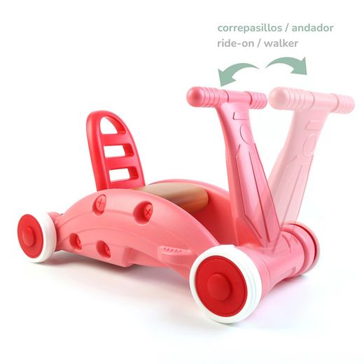 3-in-1 resin walker, rocker and ride-on in pink, 63 x 32 x 38 cm | Children