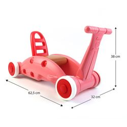 3-in-1 resin walker, rocker and ride-on in pink, 63 x 32 x 38 cm | Children
