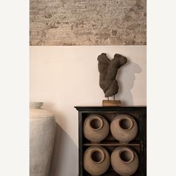 Terrakotta amfora i beige, Ø 36 x 38 cm | Phelles