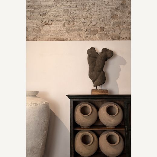 Terrakotta amfora i beige, Ø 36 x 38 cm | Phelles