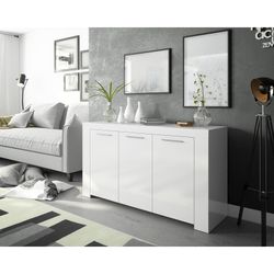 Sideboard 3 doors white, 144 x 42 x 80 cm