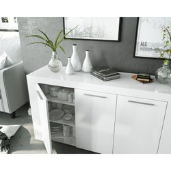 Sideboard 3 doors white, 144 x 42 x 80 cm