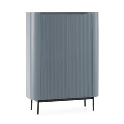 Tall wooden sideboard in blue, 100 x 40 x 140 cm | Willa