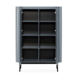 Tall wooden sideboard in blue, 100 x 40 x 140 cm | Willa