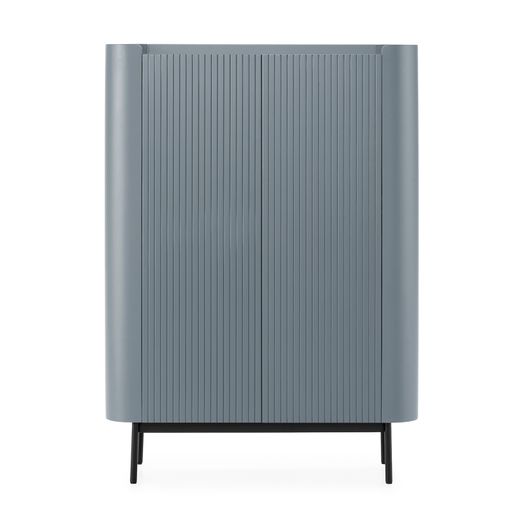 Tall wooden sideboard in blue, 100 x 40 x 140 cm | Willa