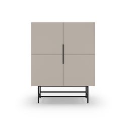Tall wooden sideboard in cream colour, 100 x 40 x 128 cm | Eldia