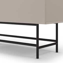 Tall wooden sideboard in cream colour, 100 x 40 x 128 cm | Eldia