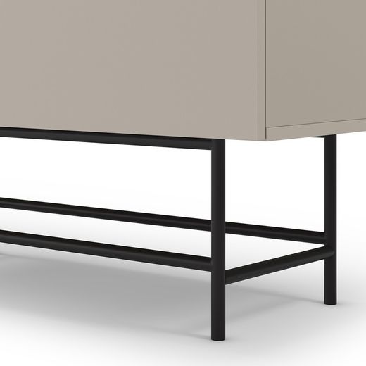 Tall wooden sideboard in cream colour, 100 x 40 x 128 cm | Eldia