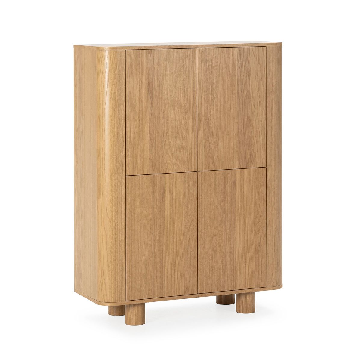 Aparador alto de madera en color roble, 100 x 40 x 133 cm | Padoc