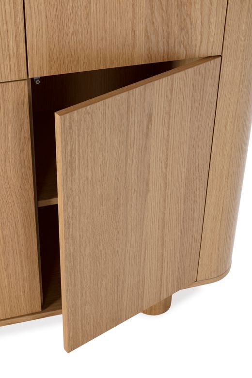 Hoge houten dressoir in eikenkleur, 100 x 40 x 133 cm | Padoc