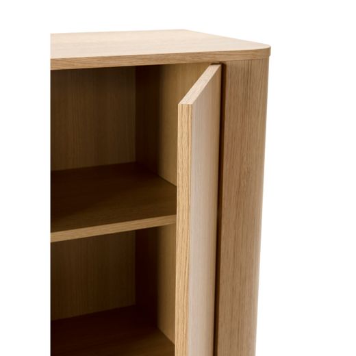 Hoge houten dressoir in eikenkleur, 100 x 40 x 133 cm | Padoc