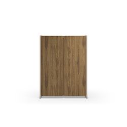 Tall wooden sideboard in oak and cream, 90 x 40 x 125 cm | Boucleon