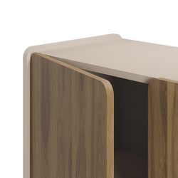 Tall wooden sideboard in oak and cream, 90 x 40 x 125 cm | Boucleon