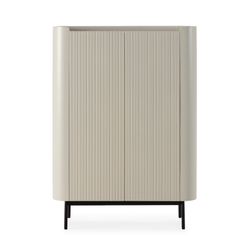 Tall wooden sideboard in cream, 100 x 40 x 140 cm | Willa