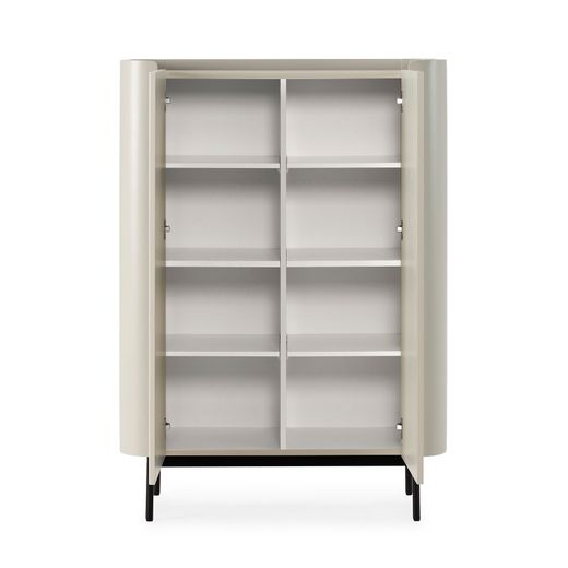 Tall wooden sideboard in cream, 100 x 40 x 140 cm | Willa