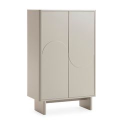 Tall wooden sideboard in cream, 80 x 40 x 130 cm | Solei