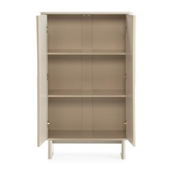 Tall wooden sideboard in cream, 80 x 40 x 130 cm | Solei