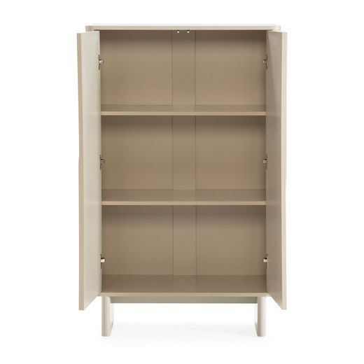 Tall wooden sideboard in cream, 80 x 40 x 130 cm | Solei