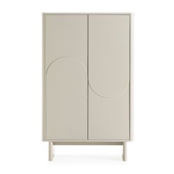 Tall wooden sideboard in cream, 80 x 40 x 130 cm | Solei