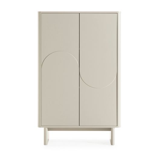 Tall wooden sideboard in cream, 80 x 40 x 130 cm | Solei