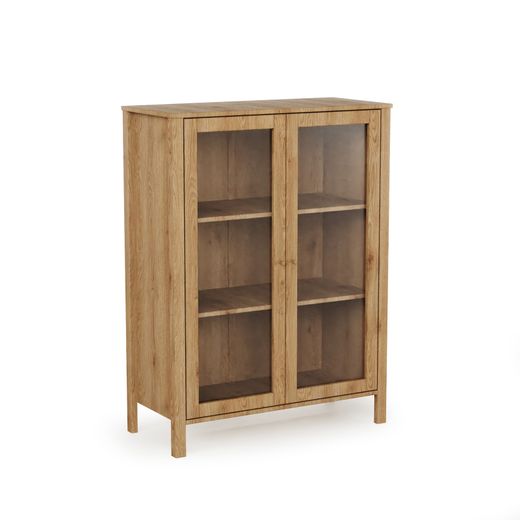 Aparador alto de madera en natural, 90 x 40 x 120 cm | Alessandra