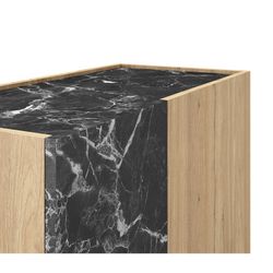 Hög träskänk i natur och svart, 90 x 41,8 x 127 cm | Dione