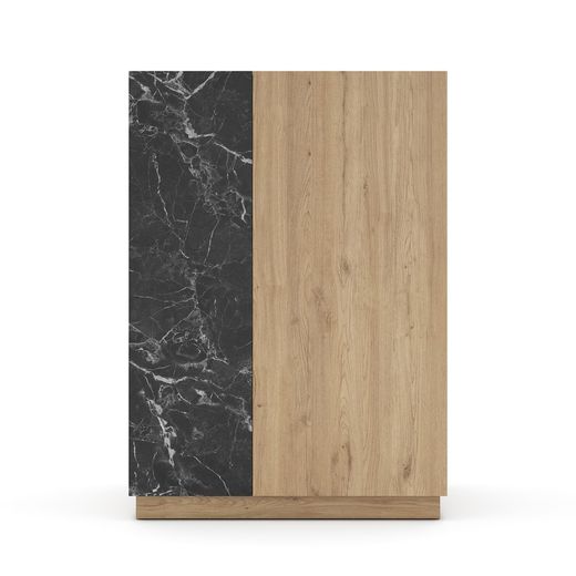 Hög träskänk i natur och svart, 90 x 41,8 x 127 cm | Dione