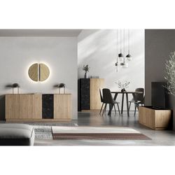 Hög träskänk i natur och svart, 90 x 41,8 x 127 cm | Dione