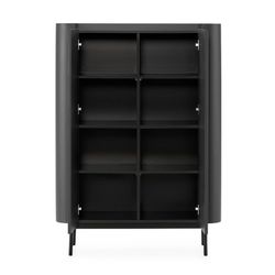 Tall wooden sideboard in black, 100 x 40 x 140 cm | Willa
