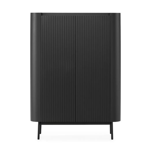 Tall wooden sideboard in black, 100 x 40 x 140 cm | Willa