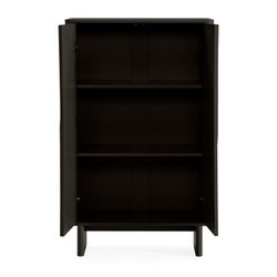 Tall wooden sideboard in black, 80 x 40 x 130 cm | Solei