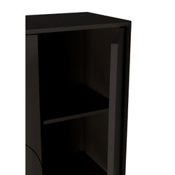 Tall wooden sideboard in black, 80 x 40 x 130 cm | Solei